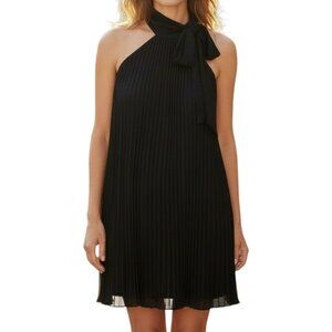 MORGAN & CO Black Pleated Sleeveless Lined Dress - Size 7/8